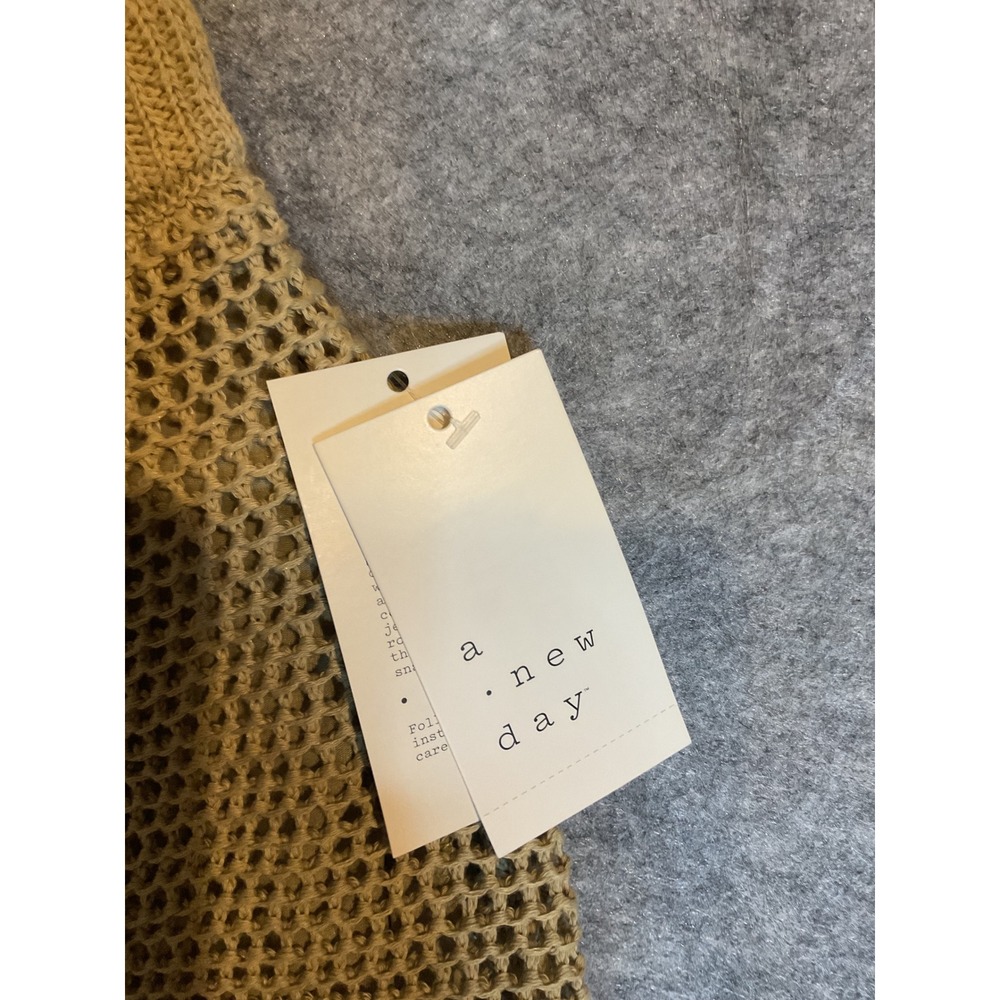 NWT A New Day Tan Crochet Midi Skirt Womens XL Open Knit Lined Back Slit - Picture 3 of 7